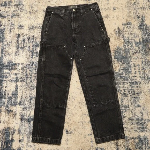 Abercrombie & And Fitch Baggy Workwear Jeans Mens 29x30 Pants Denim Double Knee