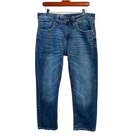 TK‎ Axel Mens Jeans W32 L30 Blue Denim Relaxed Fit Straight Leg Color Harbor