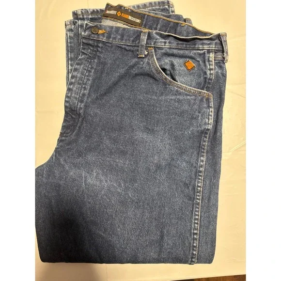 Wrangler FR Flame‎ Resistant Relaxed Fit Jeans Blue Denim 42x30 FR31MWZ Mens