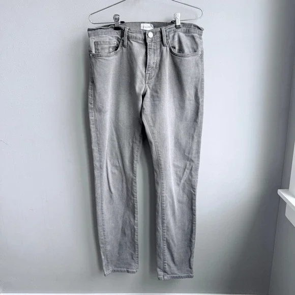 FRAME L'Homme Slim Jeans Mens 32 Gray Premium Stretch‎ Denim Designer Pants