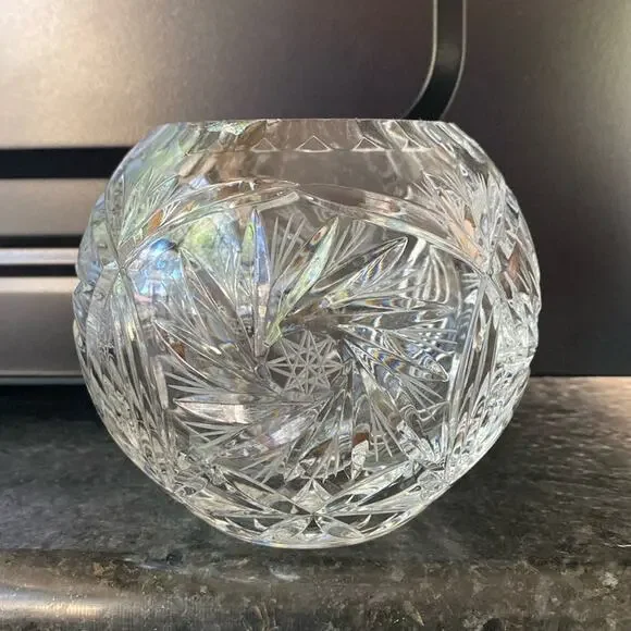 Vintage Leaded Crystal‎ Rose Bowl 