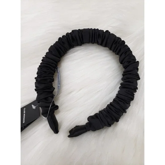 NEW Club Monaco Black rouched chunky thick scrunch headband