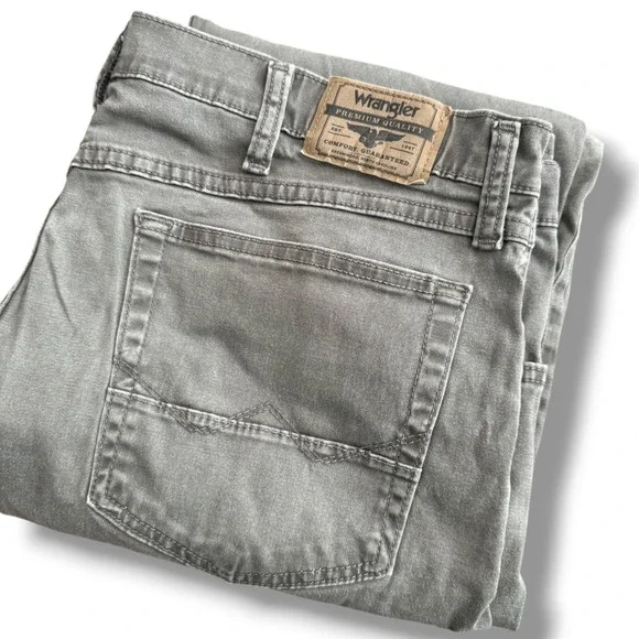 Wrangler Men‎ Straight Fit 38x32 (38x31) Premium Quality Gray Cotton Blend Jeans