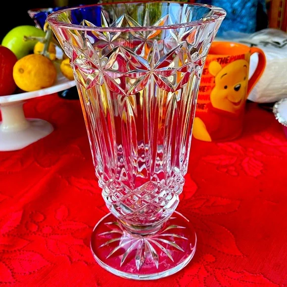 Waterford Crystal Starburst Footed Vase 8”