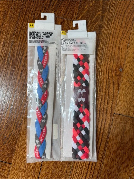 TWO Under Armour Women’s Non-Slip Braided Headbands