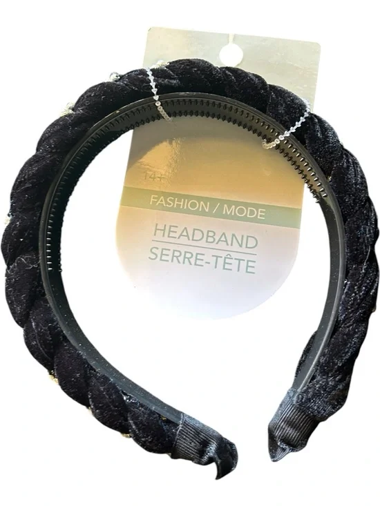 4/$20 Black Velvet Braided Headband - Fashion