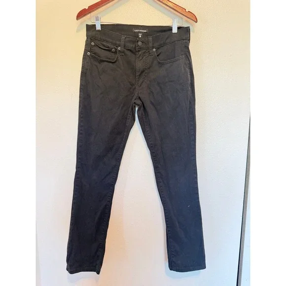 Lucky brand men's slim straight pants size 29/30 black stretch y2k casual