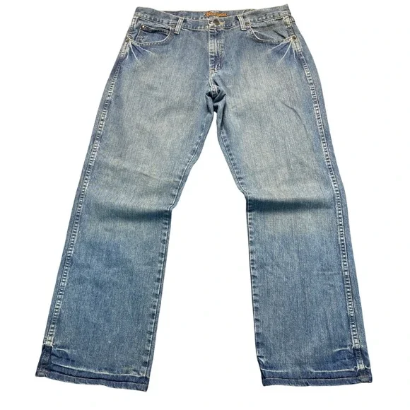 Wrangler Retro Mens Bootcut Jeans Medium Wash Blue Denim 36x32