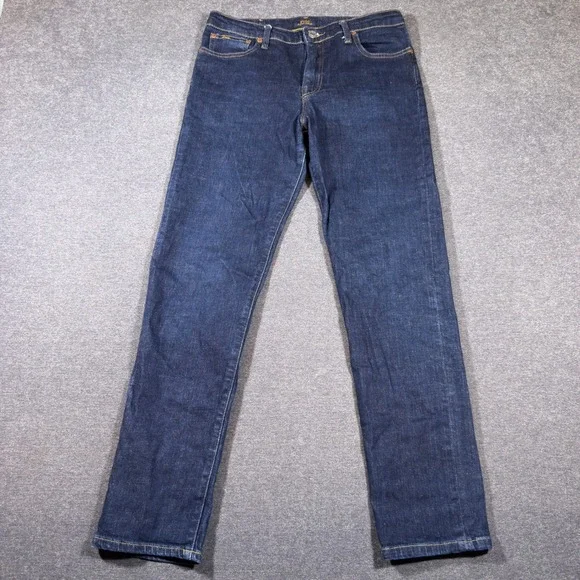 Polo Ralph Lauren Hampton Straight Jeans Mens 30x31 Blue Denim Dark Wash Classic