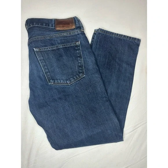 J.Crew 770 Japanese Kaihara Denim Dark Blue Jeans Men's 32x30 Straight Slim