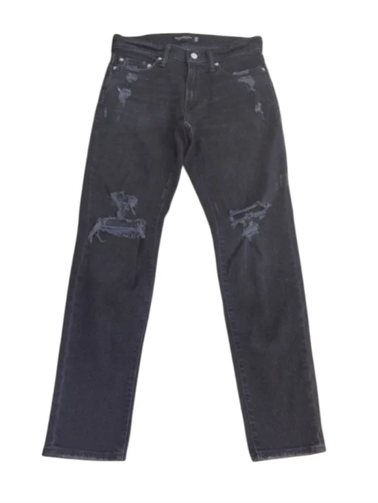 Abercrombie And Fitch Men's Skinny Stretch Black Distressed Jeans Size 29x32