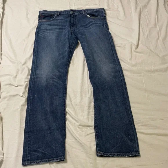 Polo Ralph Lauren Jeans Mens 40x30 Blue Varick Slim Straight Stretch Denim