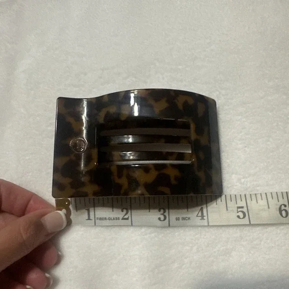 TELETIES - Rectangle Flat Hair Clip | Medium| Tortoise