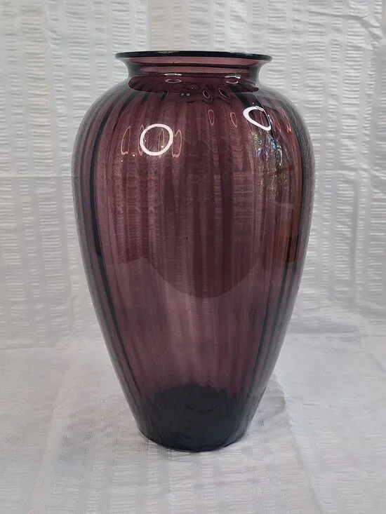 Vintage Anchor Hocking Amethyst Plum Purple Optic Rib 12.5