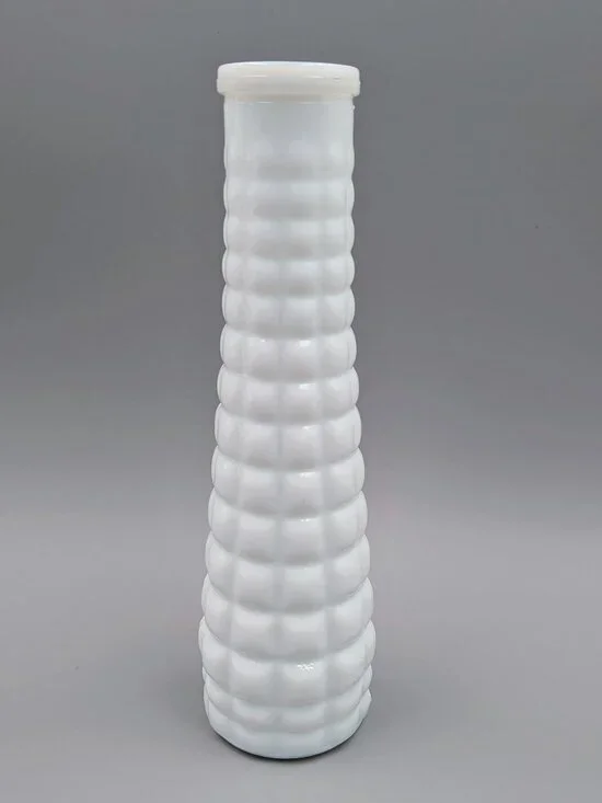 Midcentury Vintage E.O. Brody M-147 Milk Glass Bubble Vase