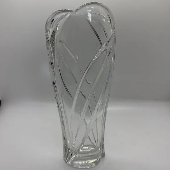 vintage lenox heavy crystal vase arctic bloom 8