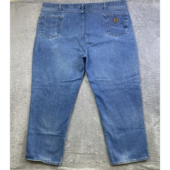 Carhartt Jeans Men 49x30 Blue Denim Big&Tall Straight Workwear Grunge VTG No Tag