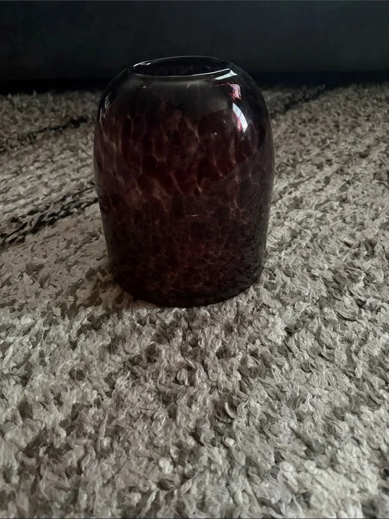 Handblown Glass Vase in Deep Plum