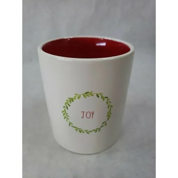 New Rae Dunn Christmas Joy in Wreath Canister Great Vase Pen Holder New
