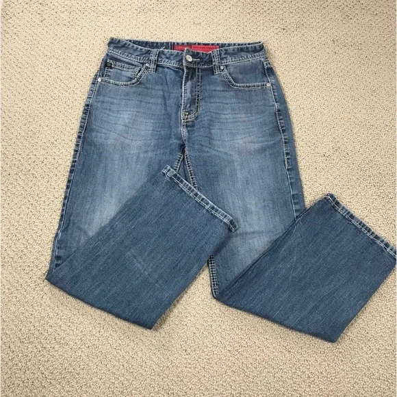 Rock & Roll Denim Mens Double Barrel Relaxed Straight Leg Jeans Blue