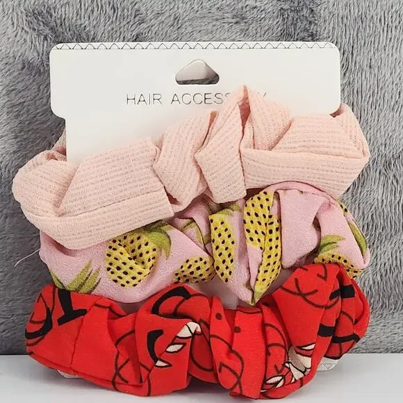 3 pc Scrunchy Set - Hair Accessories - Elastic bands for ponytails - Hair Ties