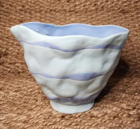 Vintage Côte d'Azur Blue Ceramic Planter Vase Centerpiece Home Decor