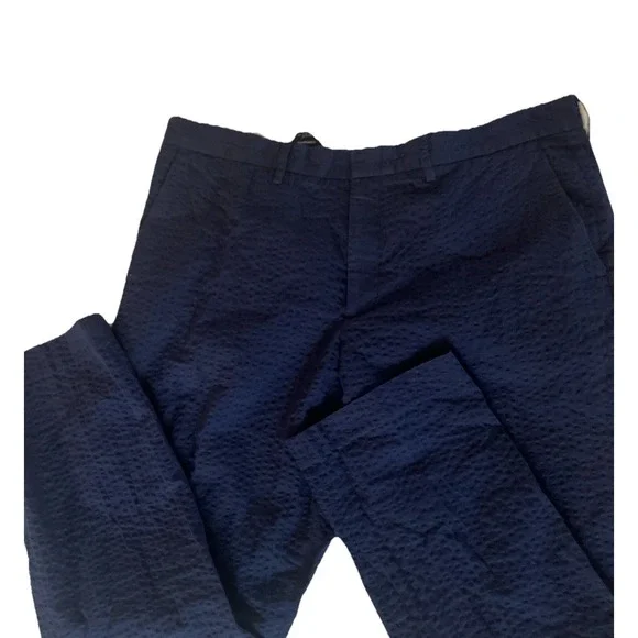 J by J.CREW Pants Mens Size 38 X 32  Blue Seersucker Slim Casual Tapered