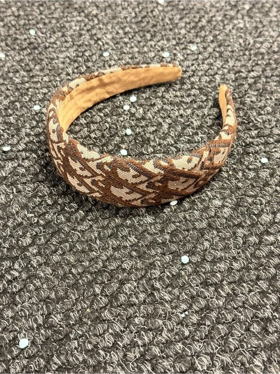 Brown Patterned Padded Headband
