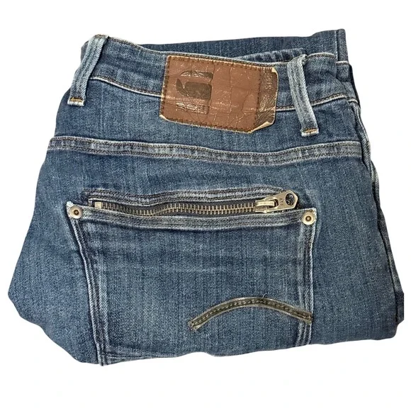 G-Star Raw Attacc Straight Mens Jeans Blue Denim Medium Wash Size 36x32