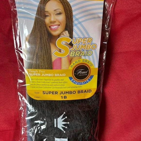 Femi Collection Super Jumbo Braid 1B Braiding Hair Synthetic Hair Extensions