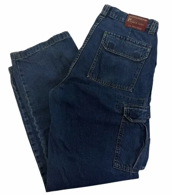 Vintage y2k US Polo Assn Carpenter Jeans Mens 33x32 Baggy Grunge Skater Wide Leg