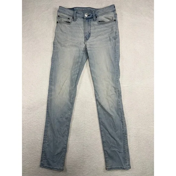 American Eagle Airflex+ Skinny Jeans Light Wash Blue Mens 29x32