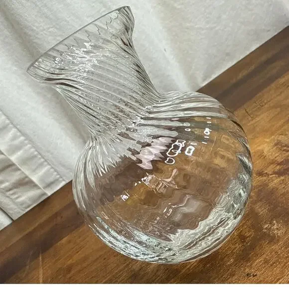 Swirled Rippled Clear Glass 5 1/2