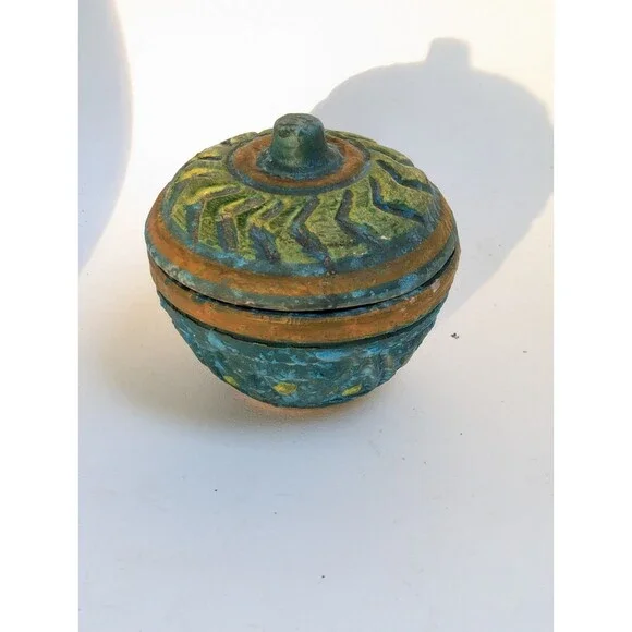 Vtg Italy Bitossi Aldo for Raymor Pottery  Bowl w/Lid MCM Lava Glaze