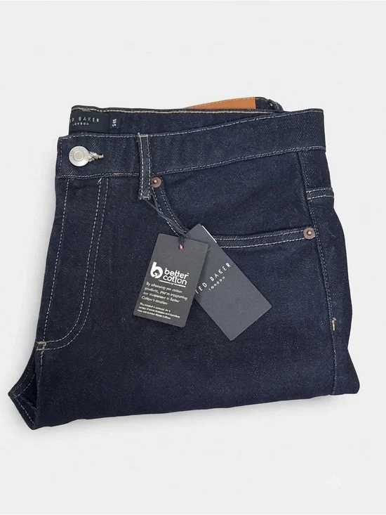 Ted Baker Dyllon Tapered Fit Stretch Jeans Dark Blue Mens Size 34R New With Tags