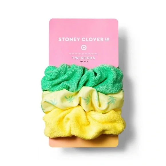 Stoney Clover Lane x Target Light Yellow/Light Green Hair Twister Set 3 nwt