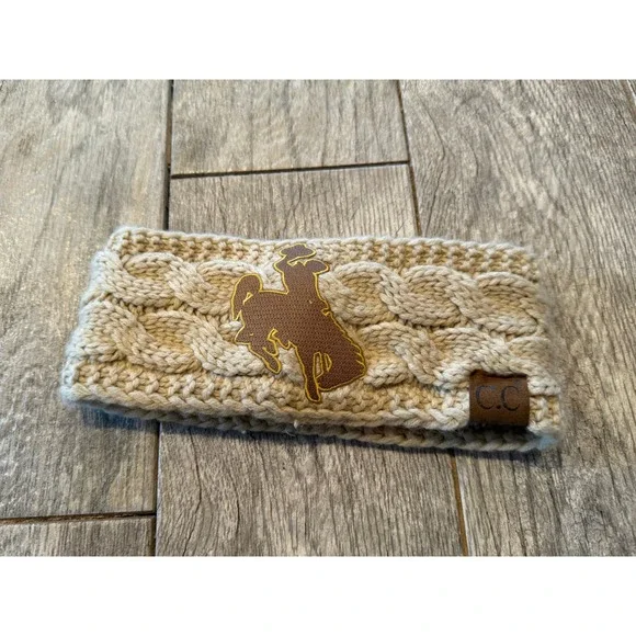 C.C. Headband Head Wrap University of Wyoming Cable Knit Ear Warmer Womens