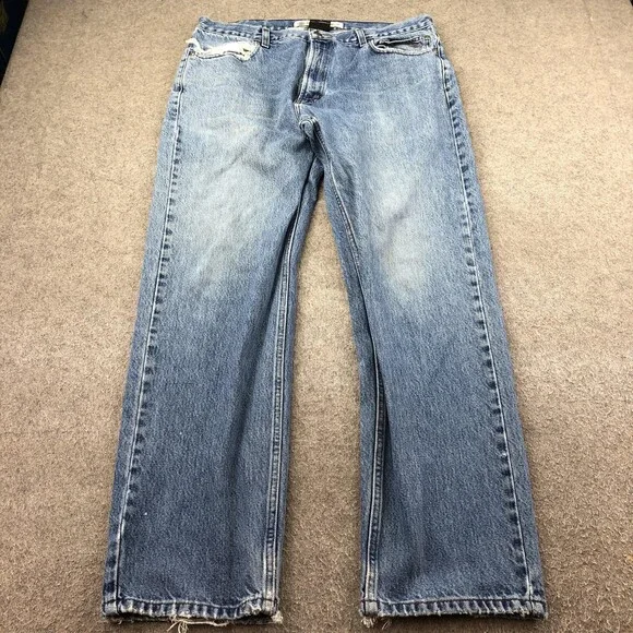 Harley-Davidson Jeans Mens 36x32 Blue Medium Wash Straight Denim Distressed