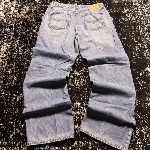 US Polo Assn Heritage Mens Baggy Skater Jeans Light Wash Y2K Denim 33x34
