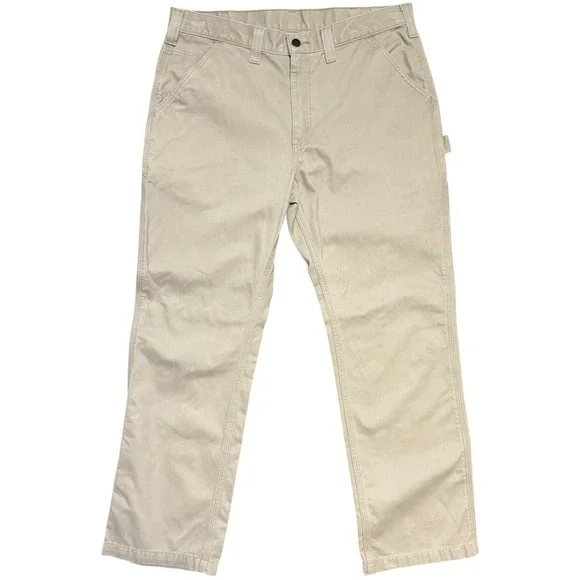 Carhartt Men's 36x30 Relaxed Fit Painter Pants Beige Thick Cotton‎ Workwear