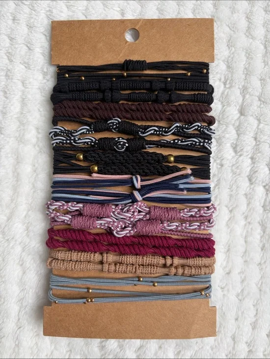 Wrapables Boho Hair Tie Bracelets, Elastic Hair Bands, Hair Accessories (20pcs)