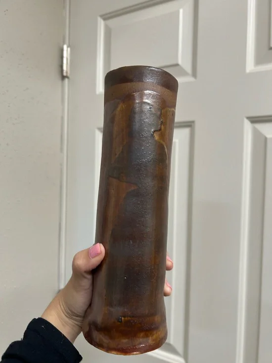 Unique Handmade Brown Ceramic Decorative Vase - Home Accents
