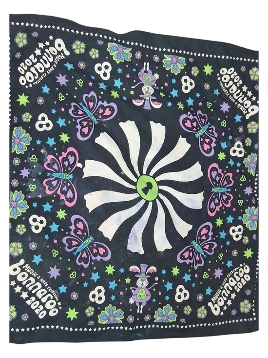 Bonaroo 2020 Black Butterfly Bandana Scarf