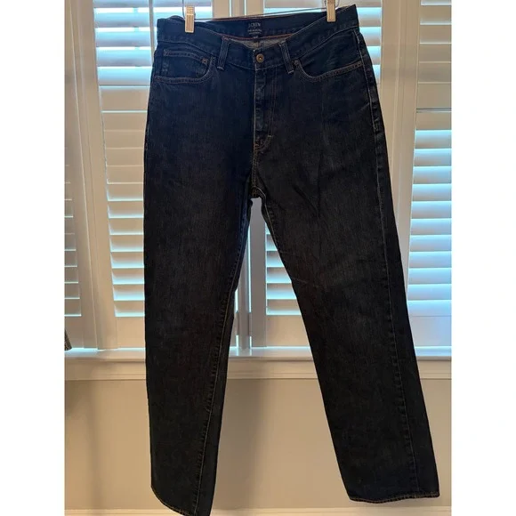 J.Crew The Bleecker Mens Dark Wash Straight Leg Denim Jeans 32x32 Blue