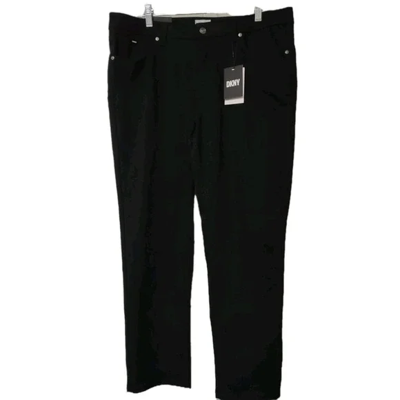 DKNY Pants 36x30 Mens Slim Fit Ultimate Stretch Black Norm Core Streetwear Edgy