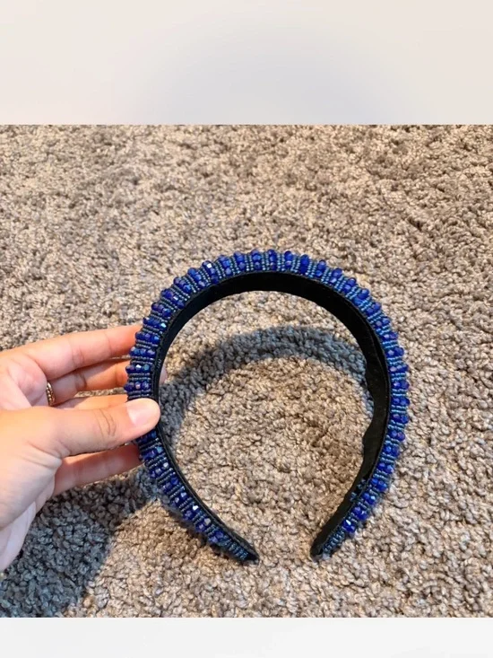 Beaded Royal Blue Statement Beaded Headband