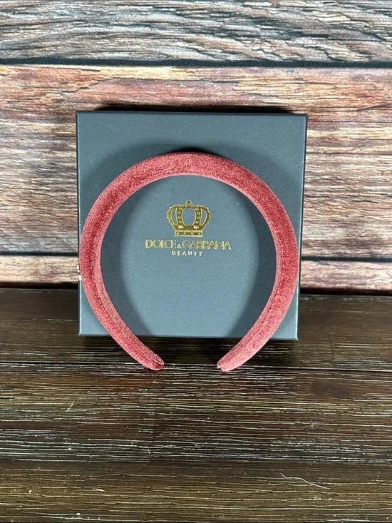 Dolce & Gabbana Velvet Padded Headband in Rose