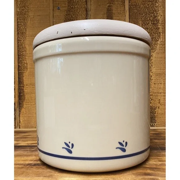 2 quart ceramic crock w/ lid cache pot planter roseville friendship pottery fp‎