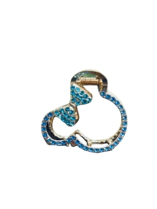 Elegant Gold and Blue Teal Minnie Bow Hair claw Accessories FINAL PRICE DROP
