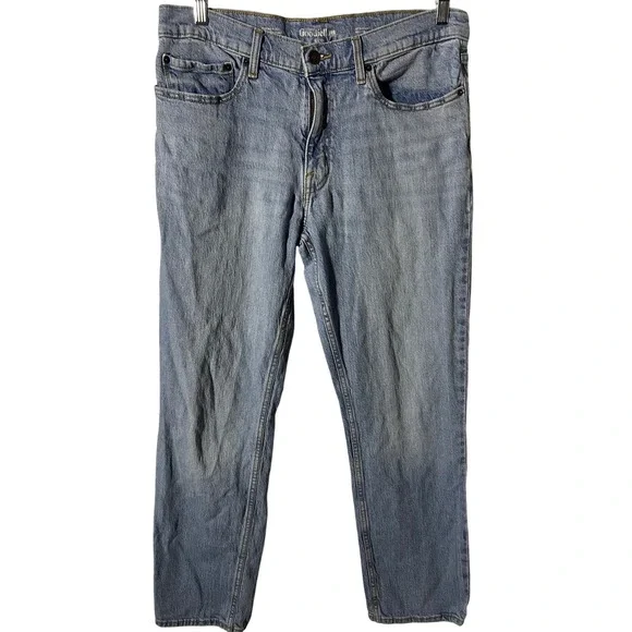 Goodfellow & Co Straight Leg Jeans 36x32 Minimalist Light Wash Blue Denim